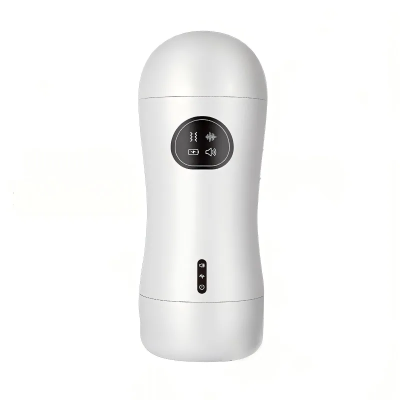 كوب استمناء أبيض بجسم انسيابي يسهل الإمساك به أثناء الاستخدام