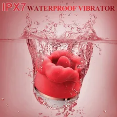 هزاز الوردة تحت الماء مع رشاش يوضح مقاومته للماء بمعيار IPX7