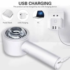 الشحن عبر USB من باور بانك أو محول أو حاسوب مع منفذ شحن في قاعدة المقبض