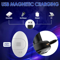 شحن مغناطيسي عبر USB وجهاز التحكم يعمل ببطارية زر